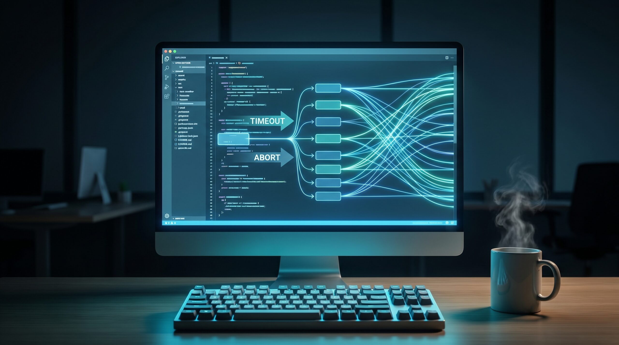 JavaScript cancellation flow with AbortController and timeout signals