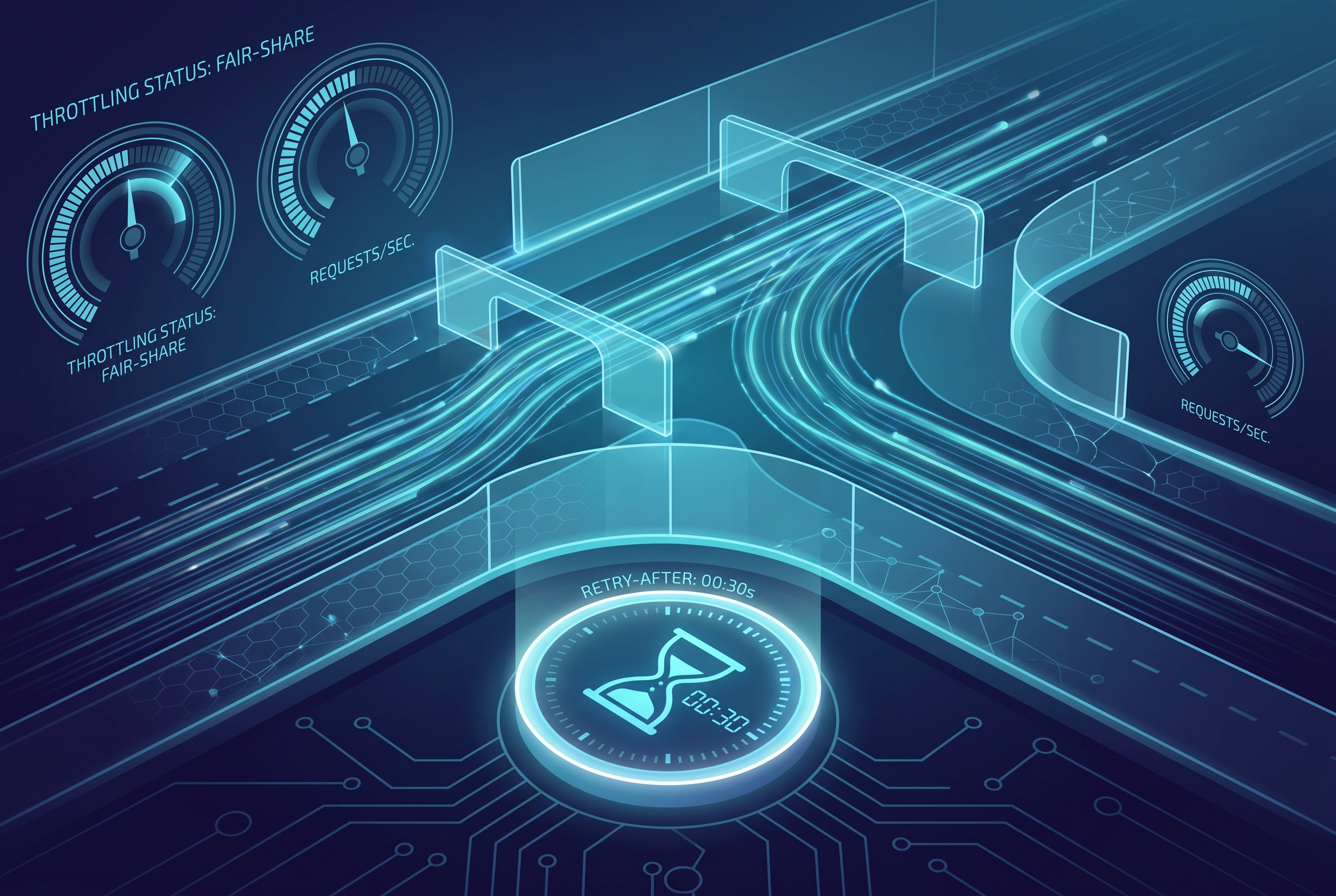 Dashboard view of API traffic partitioning and rate limits