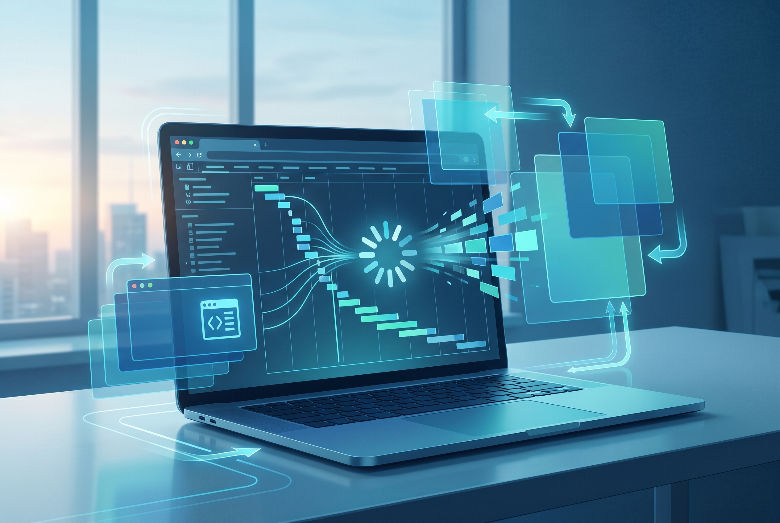 Illustration of service worker navigation preload improving PWA page load after deploy