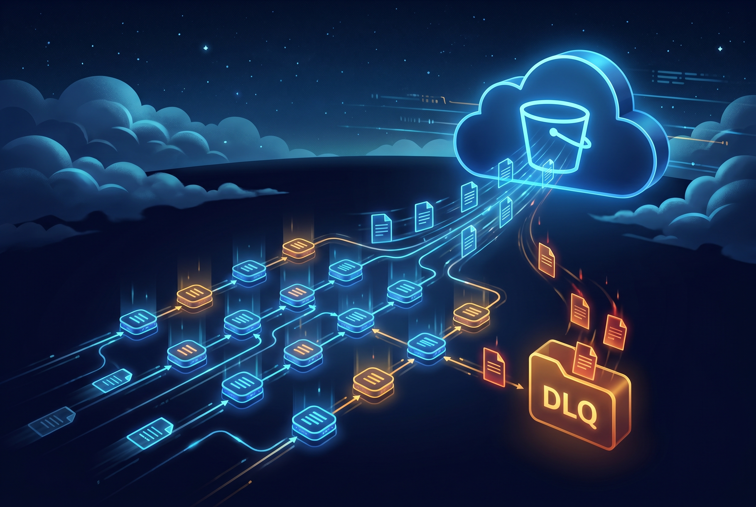 AWS Step Functions Distributed Map workflow with Lambda idempotency and SQS DLQ